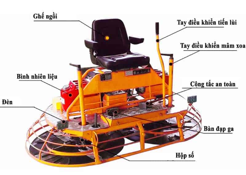 Cấu tạo máy xoa nền bê tông